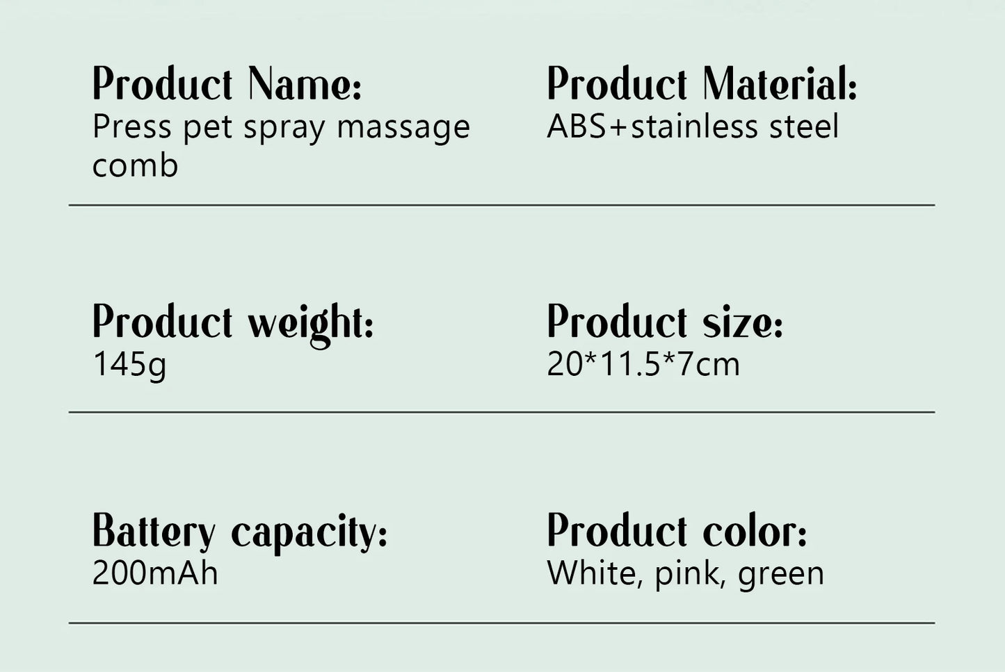 Dog Steam Comb Pet Massage Brush USB Charging Safe Round Head Soft Teeth Spray Hair Removal Comb Universal for Cats Dogs