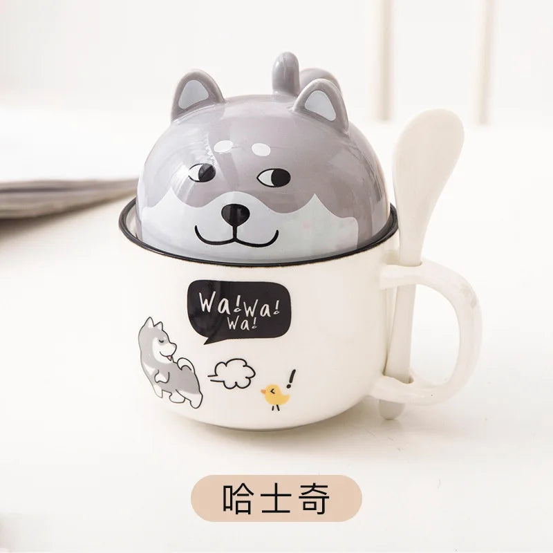 Shiba Inu Cat Coffee Cup Home Cartoon Animal Decoration Cup Creative Couple Ceramic Cup Afternoon Tea Breakfast Milk Tableware