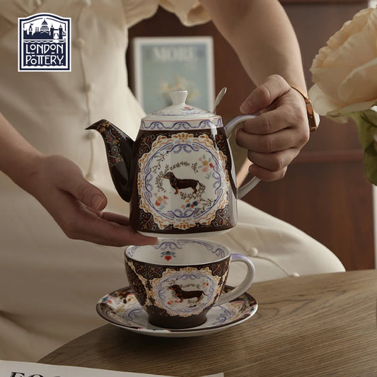 the PAWTON TEA & COFFEE MUG - London Pottery 300ML Animal Dog Mug Dish Ceramics - Coffee Cup/Tea Pair Pottery, Teacup Set, Porcelain Cups for Girlfriend Gift