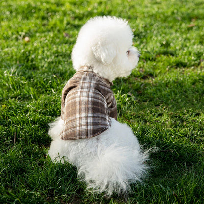 Summer Pet Shirt British Style Plaid Dog Vest Clothes For Small Dogs Chihuahua Cotton Puppy Shirts