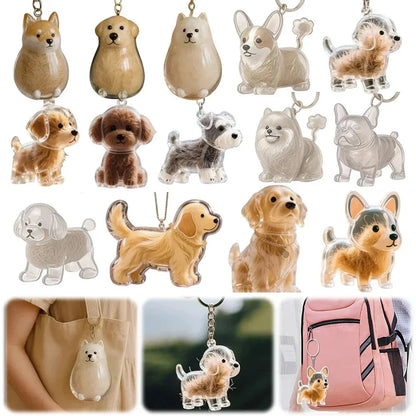 Clear Puppy Hair Memorial Keepsake Capsule Pet's Dog Fur Storage Container Pendant Keychain Decor Pet Lovers Home Display Gifts