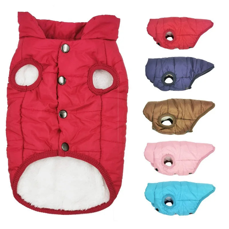 Winter Pet Dog Coat Winter Warmth Clothes Winter Dog Vest With Integrated Keep Warm Fleece Back Zipper For Small Medium Dog