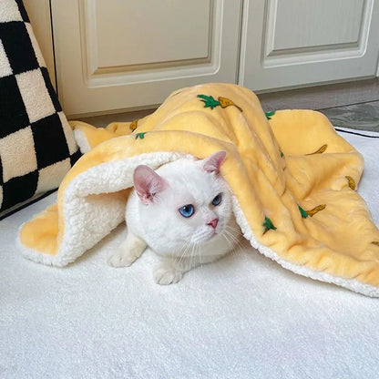 Pet soft blanket cat and dog cover quilt soft and comfortable flannel blanket pet mat