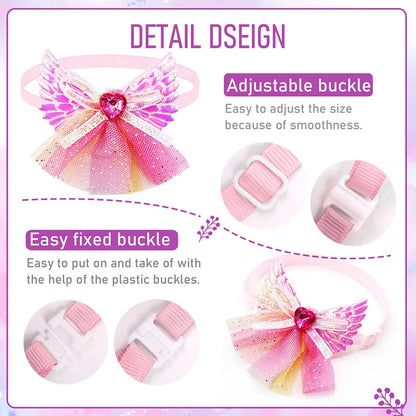 50/100PCS Lace Diamond Dog Bow Tie Small Dog Cat Puppy Bowties Wedding Dog Supplies Dog Grooming Accessories For Small Dogs