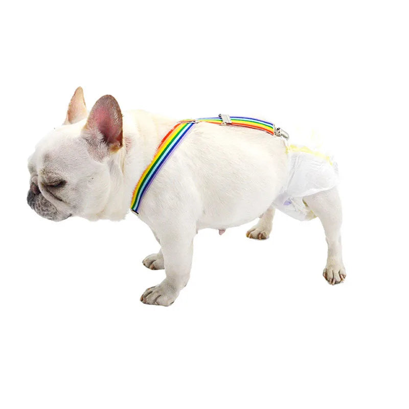 the PAWSECURE DIAPER & BELLY BAND SUSPENDERS - Dog Diaper Suspenders Adjustable Harness Doggie Diapers Suspenders Female Belly Bands for All Dogs Pet Pant Skirt Clothes Keeper