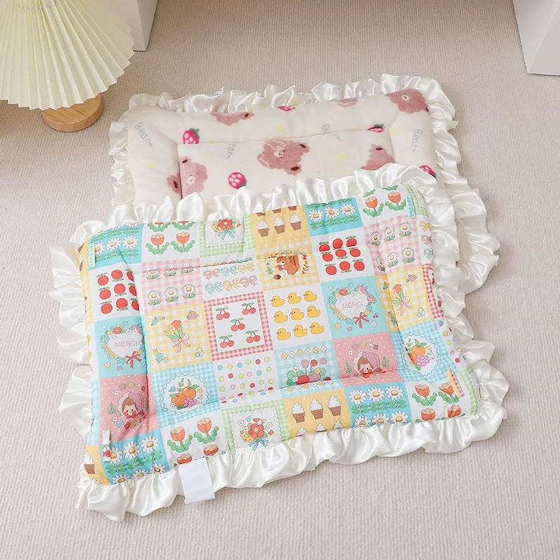 Pet Sleeping Mat Dog Bed Cat Bed Thickened Blanket Pad for Dogs Cats Winter Warm Washable Dog Mattress Pet Blanket Pet Supplies