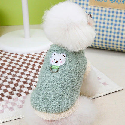 Winter Warm Dog Clothes with D-ring Plush Dog Coat for Small Medium Dogs Soft Puppy Clothes Chihuahua Yorkie Clothing Pet Supply