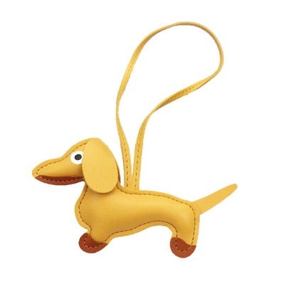 Mini Dachshund Dog Keychain  PU Leather Animals Keyring Hanging Ornament Backpack Handbag Charm Gift for Men Women