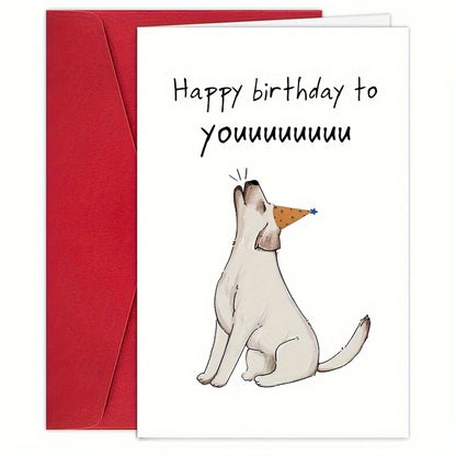 1pc,Funny Birthday Card from Dog, Cute Dog Birthday Card, Bday Card for Dog Owner, Dog Yap Happy Birthday To You Card