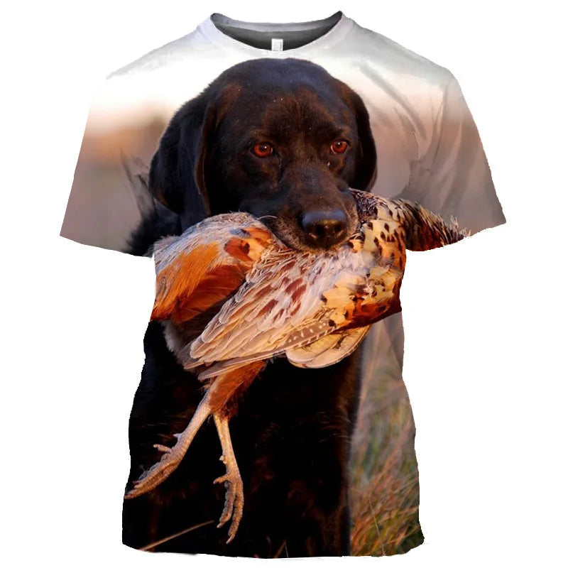 the DUCK HUNTER - Dog Camouflage Hunting T-Shirts Animal 3D Print Men Streetwear Short Sleeve T Shirt Oversized Harajuku Y2k Top Tees Man Clothing