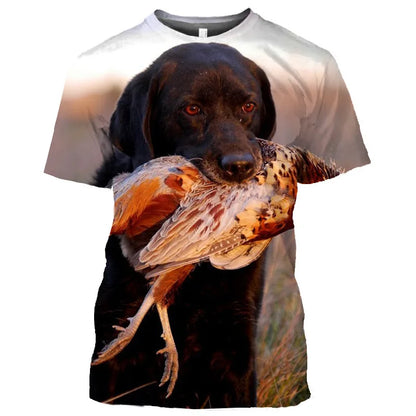 the DUCK HUNTER - Dog Camouflage Hunting T-Shirts Animal 3D Print Men Streetwear Short Sleeve T Shirt Oversized Harajuku Y2k Top Tees Man Clothing