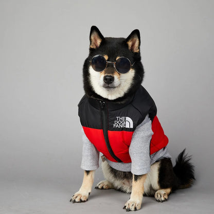 Dog Fans Punch Large Dogs Winter Warm Raincoat Anti Pet Cotton Clothing Windproof Rainproof Dog Coat