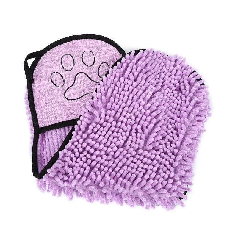 the PAWPOLISH BATH GLOVE - NEW Body Scrubber, Cat/Dog Bath Towel, Glove-Style Bathing Towel, New Dog Drying Towel, Quick-Dry Pet Supplies