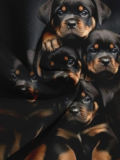 the ROTTIE DOG PACK - Trendy & Cute Dog Print Men's T-Shirt Loose Trendy Short Sleeve Casual Sports Tee Summer Top Clothing So Cute