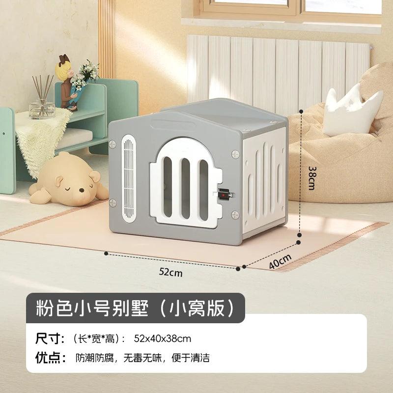 the ADORABLE ADOBE - Indoor/Outdoor Dog Villa, Winter Warm Rainproof Windproof Kennel, Small/Medium Dog Teddy/Corgi Doghouse