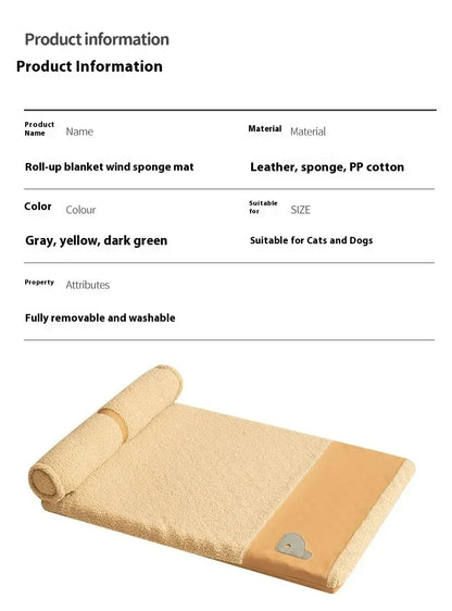 Four Seasons Dog Cat Bed Orthopedic Memory Foam Machine Washable Removable Cover All Season Comfort Mat for Small Medium Large