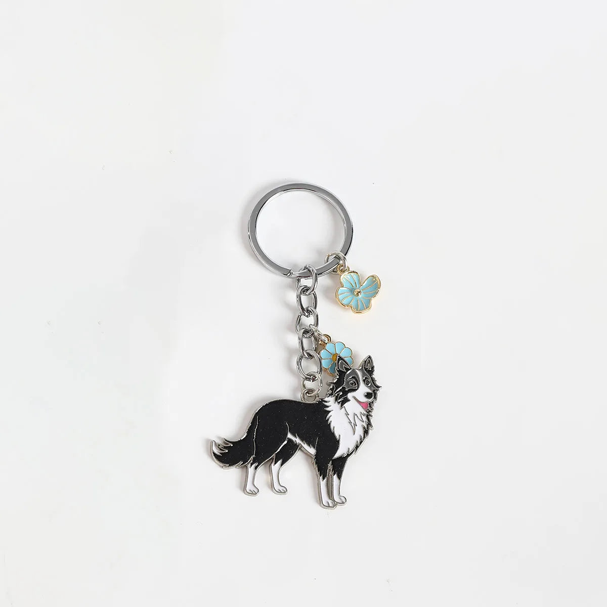 Metal Cute Dachshund Bulldog Dog keychains car key ring pet dogs heart Tag key men gift Metal Pendant best friend gifts