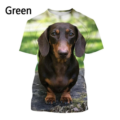 the DACHSHUNDS - Dachshund 3D Printed T-Shirt, Men/Women Summer Funny Dog Graphic T-Shirts, Casual Harajuku Style Kids O-Neck Tee Tops Clothing