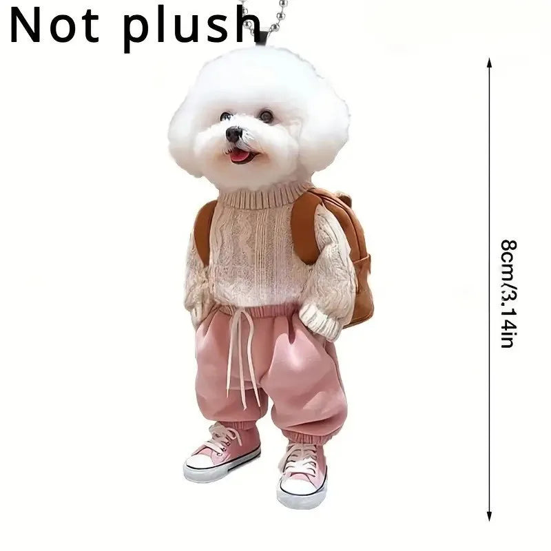 New 2D Acrylic Dog Keychain, Cute And Cool Bag, Car Rearview Mirror Pendant, Pet Hospital, And Exquisite Little Gift For Parties