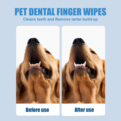 the DOGGY DENTAL WIPES - Teeth Cleaning Wipes for Dogs & Cats, Remove Bad Breath by Removing Plaque, Disposable Gentle Cleaning & Gum Care