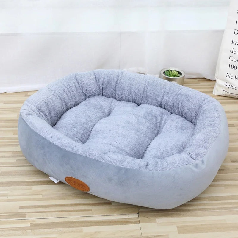 Autumn/Winter Warm Pet Nest Big Dog Mat Oval Teddy Dog Cat Nest Golden Retriever Comfortable Cozy Pet Bed