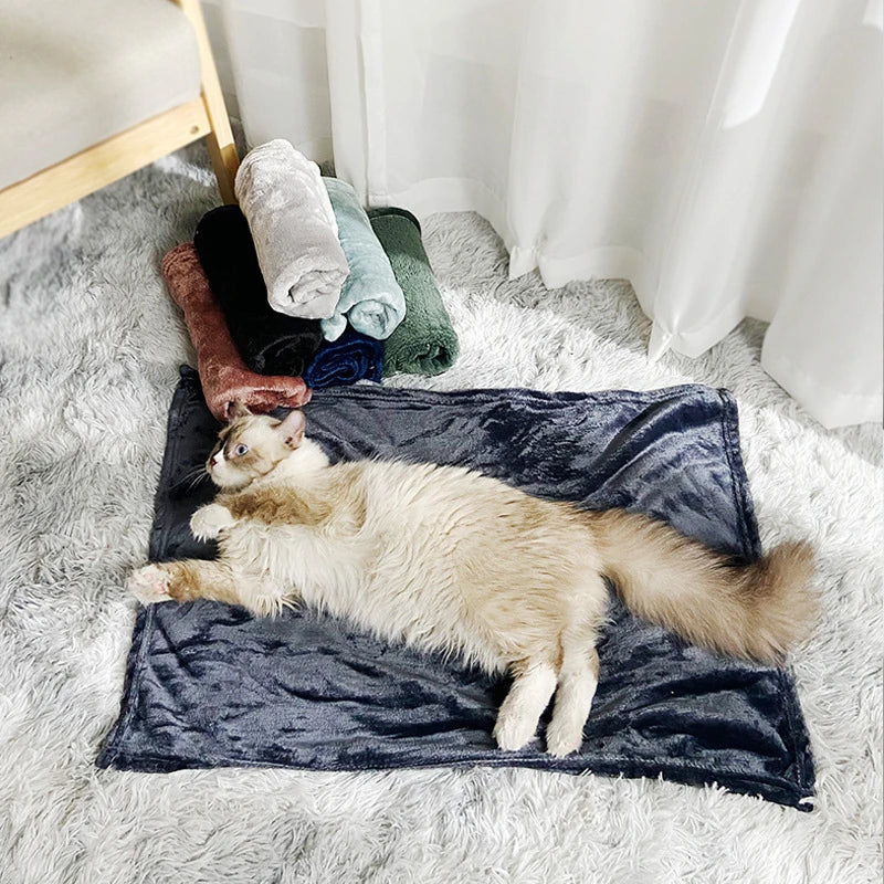 Soft Thickened Warm Dog Blanket, Washable Pet Sleeping Blanket, Cats Bed Mat Puppy Kitten Nest Pads Pet Accessories