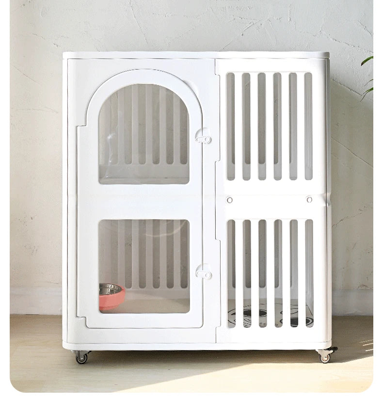 Indoor Dog House Large Space Pet Cage Noiseless Universal Wheel Transparent Dogs Villa Kennel Pet Accessories Products