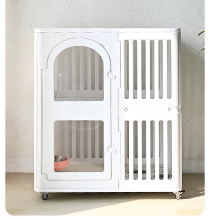 Indoor Dog House Large Space Pet Cage Noiseless Universal Wheel Transparent Dogs Villa Kennel Pet Accessories Products