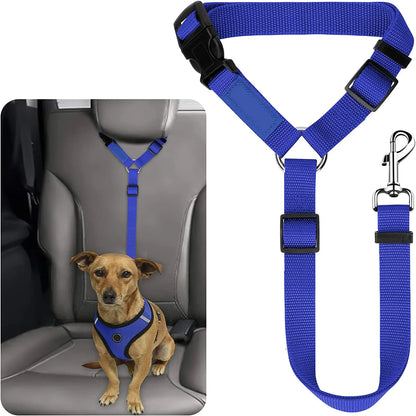 the DOGGY SEAT BELT - 1PC Pet Dog and Cat Seat Belt, Car Headrest Restraint, Adjustable Safety Rope, Car Seat Belt