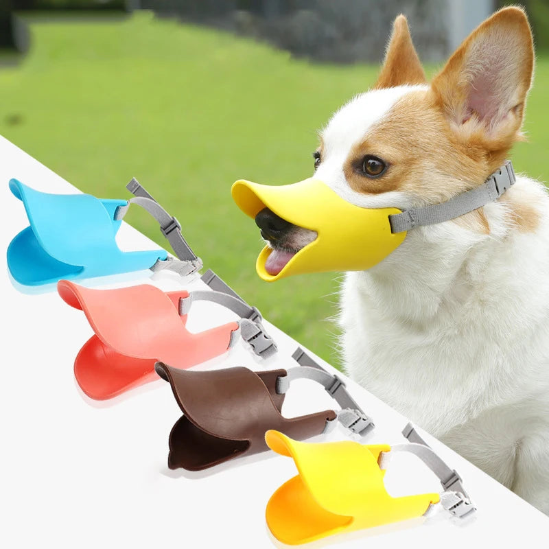 the RHINOSHIELD PET MUZZLE - Pet Dog Muzzle, Silicone Pet Muzzle, Anti-Biting, Barking, and Eating, Rhinoceros-Shaped Medium and Large Dog Muzzle