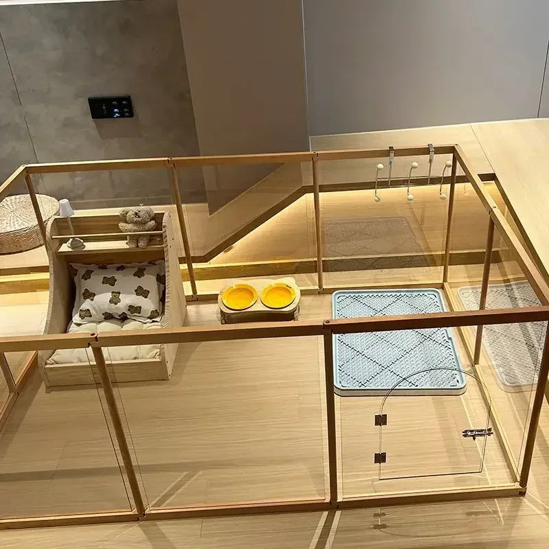 Pet pen dog cage Indoor villa for small and medium-sized dogs with fence and isolation gate in domestic kennel