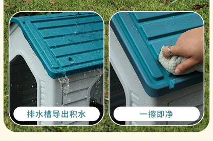 Double-decker kennel outdoor four-season dog house autumn and winter rainproof dog house outdoor stray cat nest dog cage villa