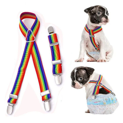the PAWSECURE DIAPER & BELLY BAND SUSPENDERS - Dog Diaper Suspenders Adjustable Harness Doggie Diapers Suspenders Female Belly Bands for All Dogs Pet Pant Skirt Clothes Keeper