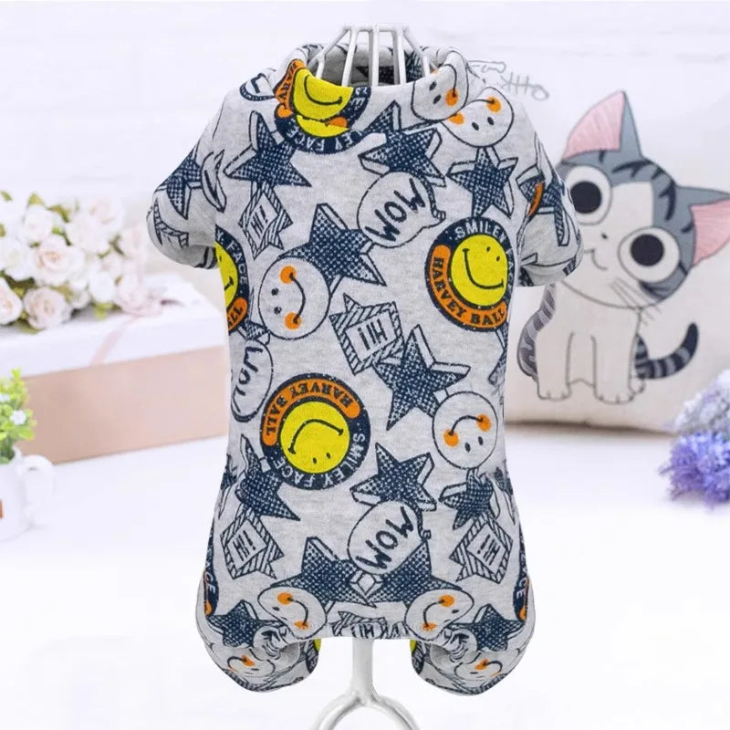 Pet clothing, dog four-legged hoodie, new autumn and winter Pomeranian Teddy with fleece Corgi Bichon Frise puppy clothing