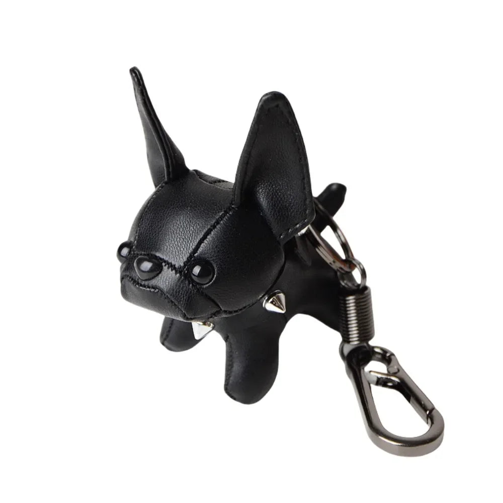 Kawaii Cute Chubby Leather Keychain French Bulldog Charm Dog Dolls Bag Hanging Exquisite Dog Pendant Friend