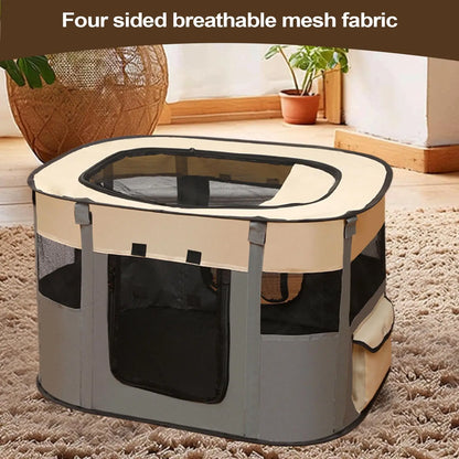 the MESH CARRIER - Pet Fence Dog Enclosure, Foldable Puppy Playpen, Portable Pet Tent, Large Enclosure Summer Pet Tent for Outdoor/Indoor