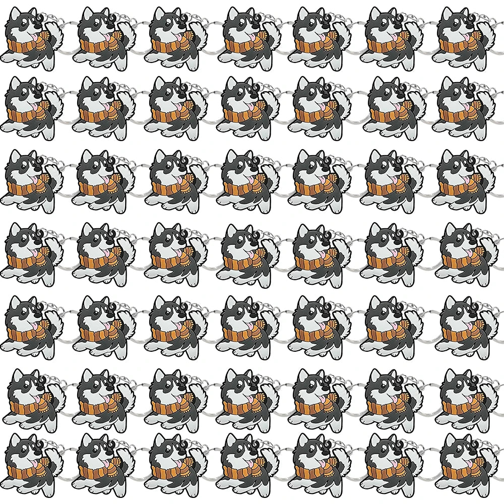 50PCS Cute Animal Keychain knife Ducks Dogs Cats Keyring for Women Men Kids Handbag Cool Car Key Accessories Friends Key Gifts