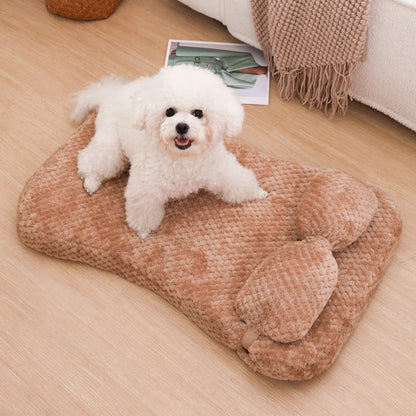 Full Filling Warm Medium Dog Bed Winter Warm Small Cat Sofa Mat Elastic Puppy Kennel Pet Accessories with Detachable Pillow