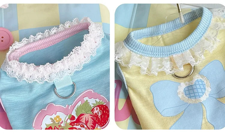 Pet Dog Cat Puppy Japanese Korean Soft Cute Spring Summer Vest Small Medium Dog Teddy Bichon Clothing Supplies