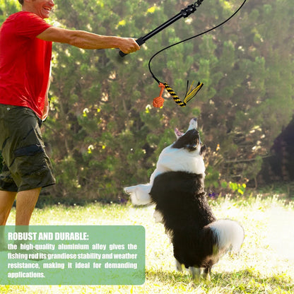 Dog Toy Flirt Pole Teeth Grind Training Extendable Interactive Funny Chasing Tail Teaser Exerciser for Pets Outdoor Playing Toys