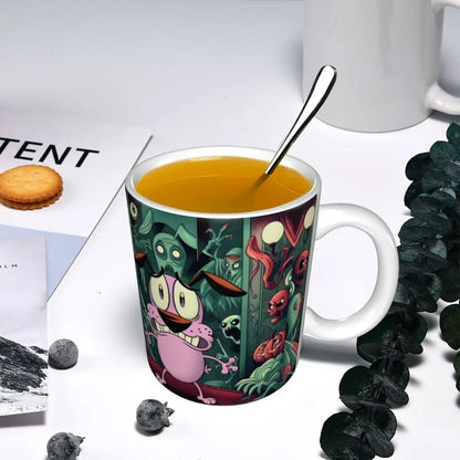 Personalized C-Courage The Cowardly Dog Coffee Mug DIY Ceramic Milk Tea Mug Cup