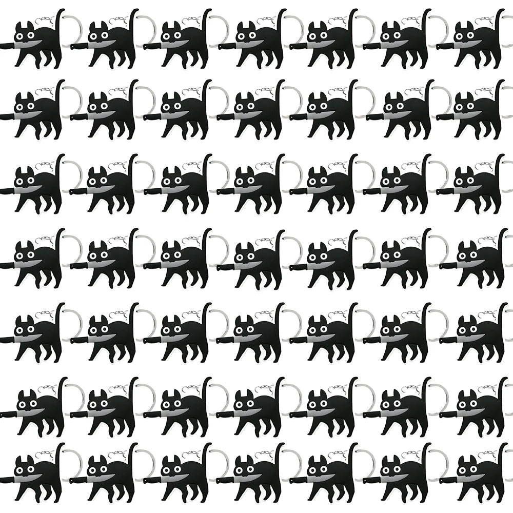 50PCS Cute Animal Keychain knife Ducks Dogs Cats Keyring for Women Men Kids Handbag Cool Car Key Accessories Friends Key Gifts