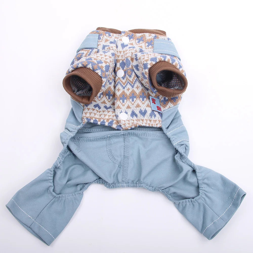 New Dog Cat Jumpsuit Sweater Pet Puppy Coat Jacket Autumn/Winter Clothes Overalls