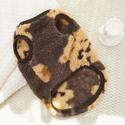 Cute Bear Plush Sweater for Small Dogs,Soft Fluffy Fleece Warm Puppy Pajamas Fuzzy Sleepwear Coat for Yorkie Chihuahua XS-XXL