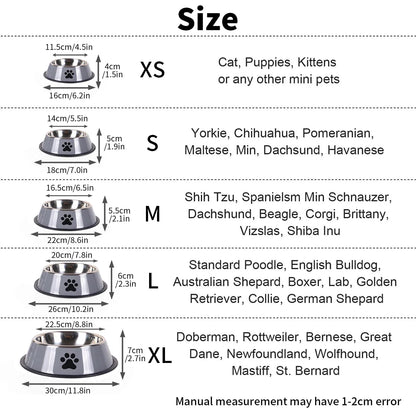 Stainless Steel Pet Bowl Cat  Dog Food Bowl Multi-Specification Anti-fall Food Bowl Food Bowl Feeding Pet Supplies 16 To 22 Cm
