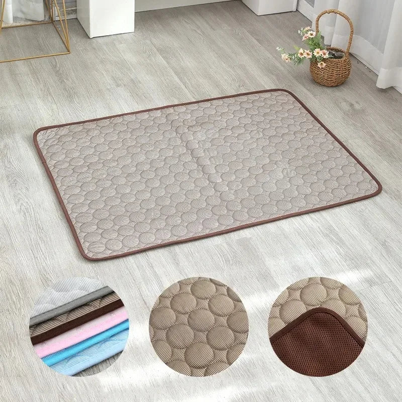 Dog Cooling Summer Pad Mat For Dogs Cat Blanket Sofa Breathable Pet Dog Bed Summer Puppy Pet Mat Car Seat Cover Pet Supplies