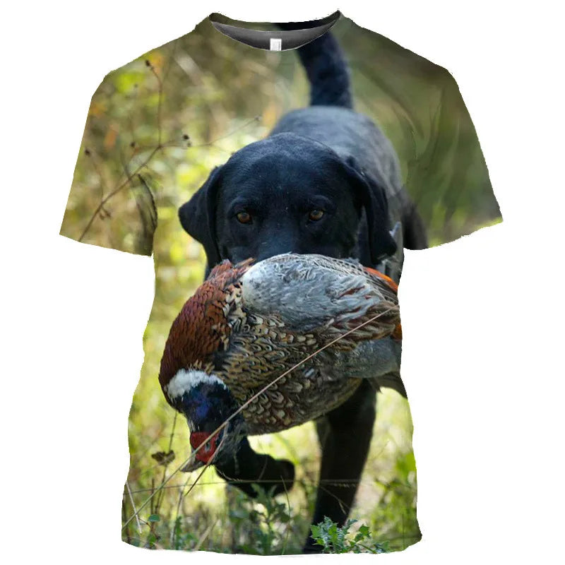 the DUCK HUNTER - Dog Camouflage Hunting T-Shirts Animal 3D Print Men Streetwear Short Sleeve T Shirt Oversized Harajuku Y2k Top Tees Man Clothing