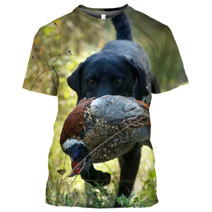 the DUCK HUNTER - Dog Camouflage Hunting T-Shirts Animal 3D Print Men Streetwear Short Sleeve T Shirt Oversized Harajuku Y2k Top Tees Man Clothing