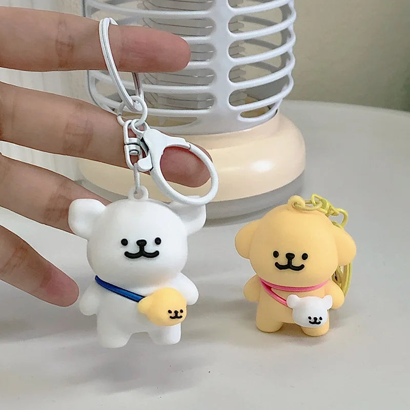 New Backpack Line Dog Couple Gift Keychain  Cute Male Schoolbag Pendant Key Chain Pendant