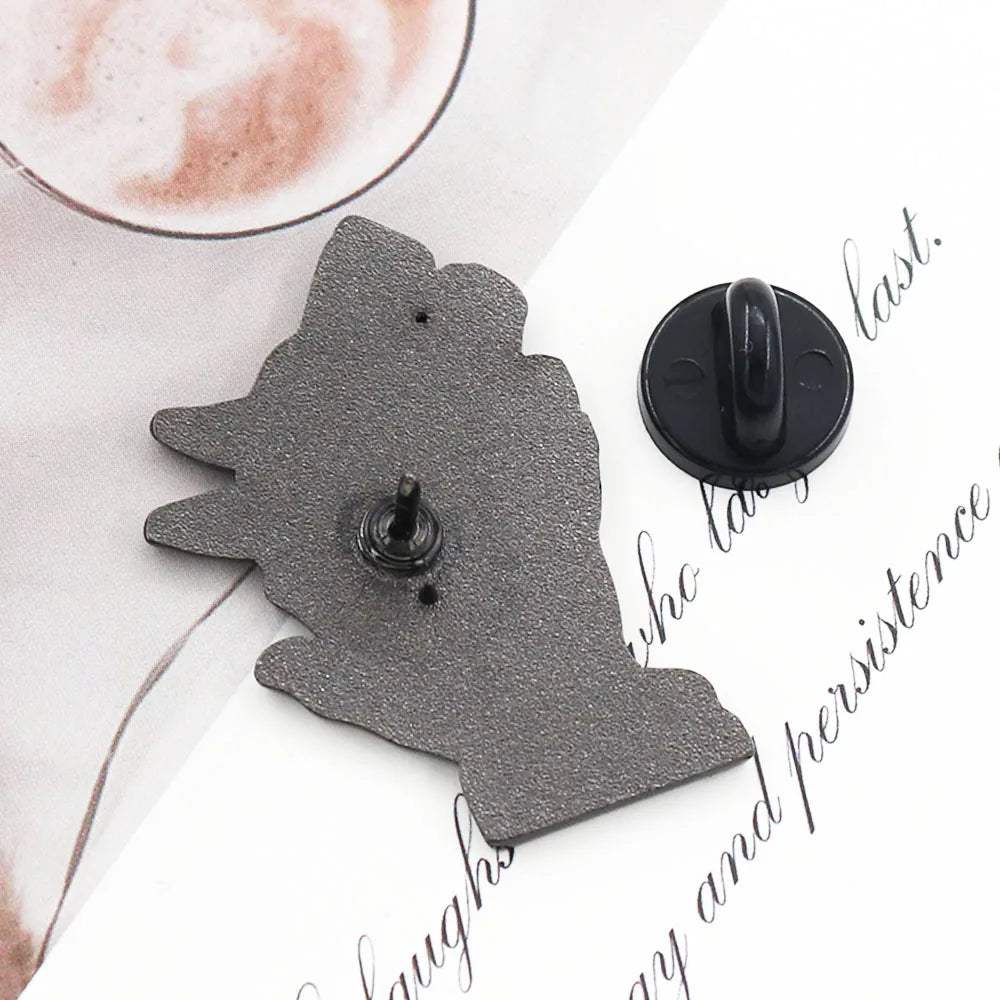 Divine Dogs of Fushiguro Megumi Hand shadow Lapel Pins wolf head Hard Metal Alloy Jacket Decoration Ornaments Jewelry